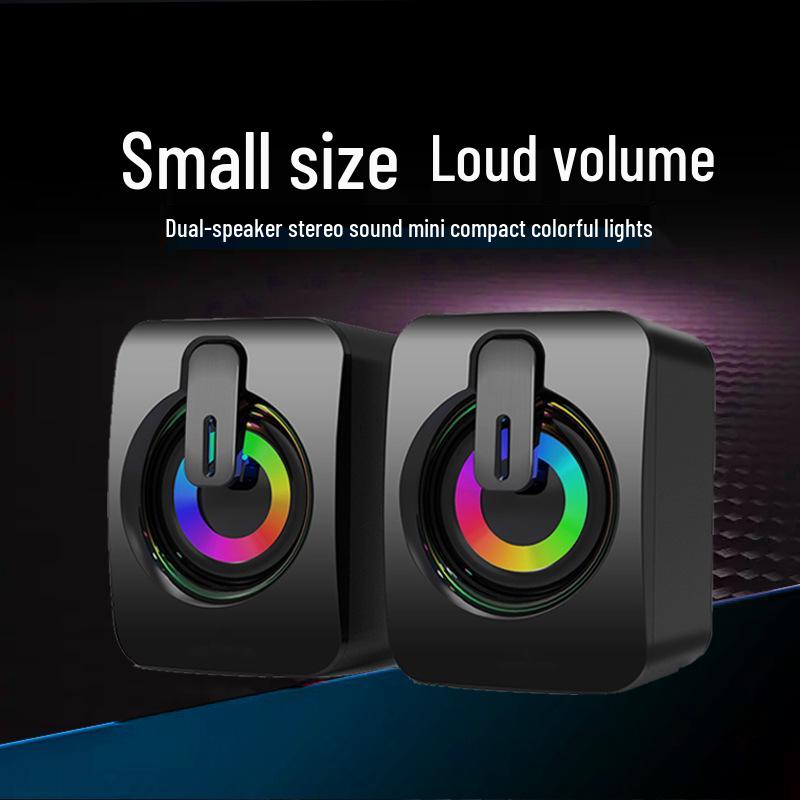Wired Desktop Computer Speakers with Subwoofer - Mini Pair for PC and Laptop Home Use