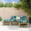 VidaXL Garden Lounge Set 4 pcs, Sofas with Footrest, Furniture Set with Coffee Table Patio Terrace, Rustic, Wood 3186507