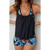Costume da bagno da donna diviso che copre la pancia e snellisce, costume da bagno a tankini stampato conservativo, costume da bagno da donna