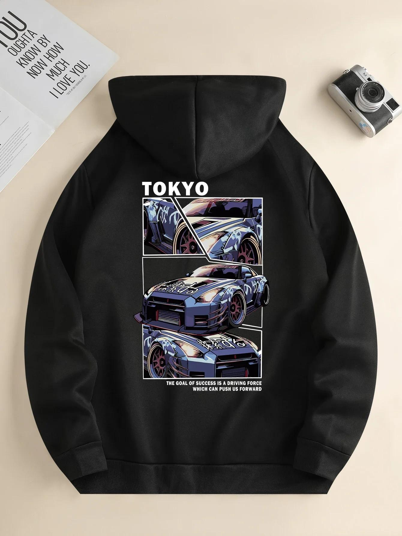 

Trend racing print fashionable sports hoodie, sweatshirt, racing enthusiast loose and comfortable men s sweatshirt, Harajuku top M