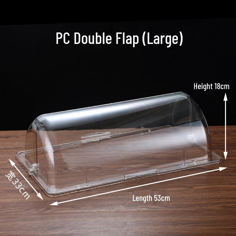 Stainless Steel Flip-Top Multi-Compartment Food Display Box with Dustproof Cover