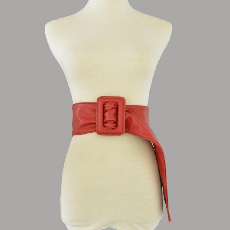 Breite Kunstleder Gürtel Für Damen Y2K Harajuku Stil Dekorative Gürtel High Street Temperament Taillenband Cinturones De Mujer