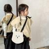 Child Canvas Bear Crossbody Bag With Reinforced Stitching For Kids Daily Use