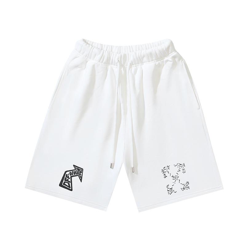 1214 Off-White 2025 Spring/Summer New OW Screw Arrow Printed Men's and Women's Casual Loose Shorts