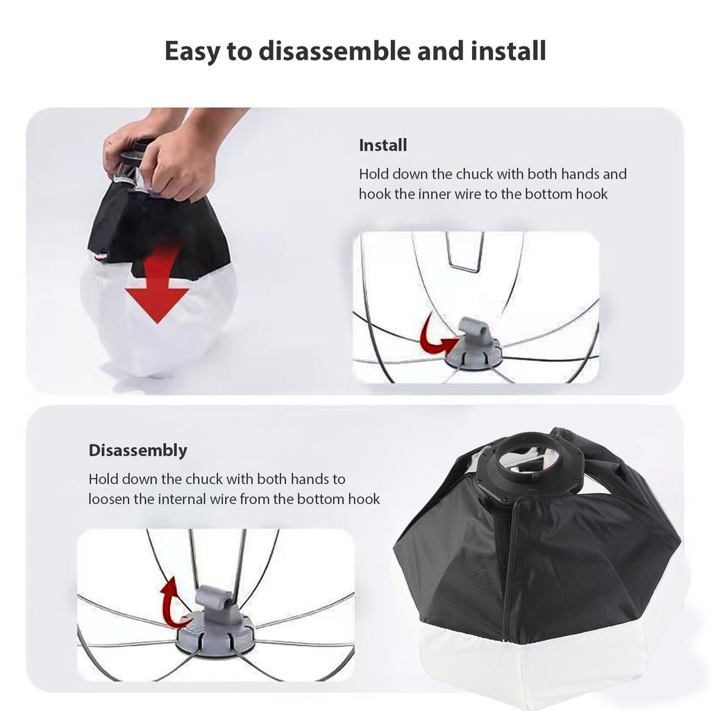 30cm 11.8in Lantern Softbox Spherical Collapsible Soft Box Quick Installation Studio Photography Video Lighting