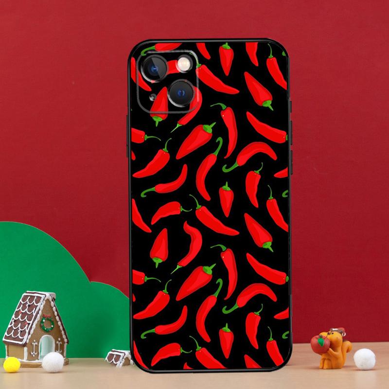Red Chilli Pepper Pattern Phone Case For iPhone 15 13 11 12 14 Pro Max XS Plus X XR 12 13 Mini Soft Cover