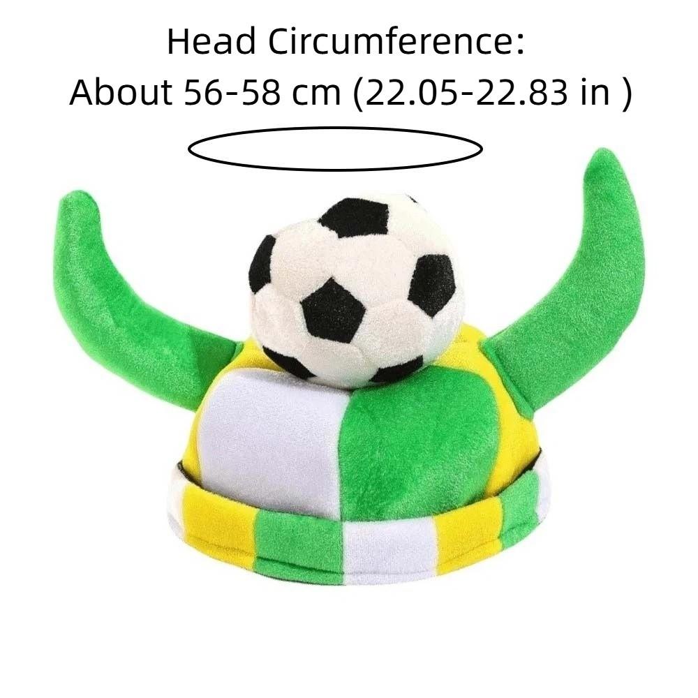 Soft Material Soccer Fan Horn Hat One Size Fits Most Lightweight and Breathable Ox Horn Football Cap Skin-Friendly Fabric