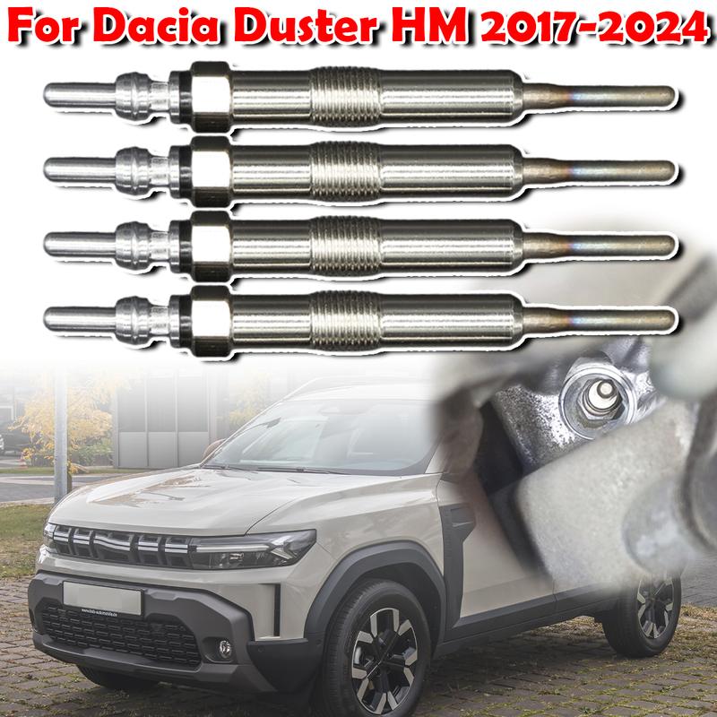 4PCS Diesel Heater Nickel Plating Glow Plugs For Dacia Duster HM 1.5DCi 110655687R 8200682592 2017 2018    - 2024
