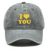 Golden "I LOVE YOU" Print Snapback Sun Hat, Valentine's Day Trucker Hat Hip Hop Curved Brim Sunshade Sun Visor Adjustable Baseball Cap