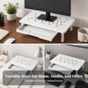 Monitor Riser with Drawer Sturdy Ventilated Stand Modern Minimalist
