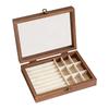 Walnut Color Jewelry Storage Box Dust-proof Design Velvet Material Ring Storage Box Vintage Style Light Luxury Packaging