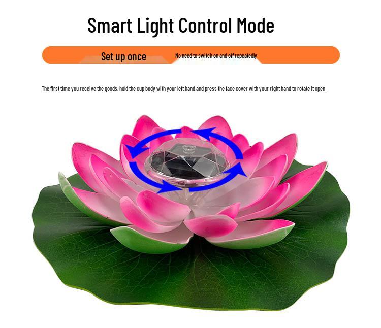 Solar LED Floating Lotus Light for Outdoor Pools and Courtyards