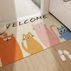 Cartoon Cute Silk Circle Floor Mat Household Entrance Door Entry Floor Mat Non-Slip Washable Floor Mat