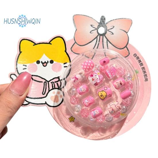 

12 шт. накладные ногти - очаровательный мультяшный узор, яркий цвет, полное покрытие, декоративные накладные ногти, маникюрные советы розовый