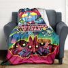 1pc Powerpuff Girls Cozy Print Blanket Lightweight Warm Flannel Throw Blanket For Sofa, Bed, Living Room