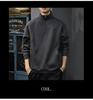 Heren Herfst Retro Geborduurde Zware Half-Ritssluiting Losse Pasvorm Opstaande Kraag Hoodie Pullover