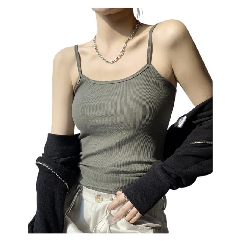 Langsha Women's Slim Fit Small Strap Vest Summer 2026 New Sleeveless Backless Outerwear Base Shirt