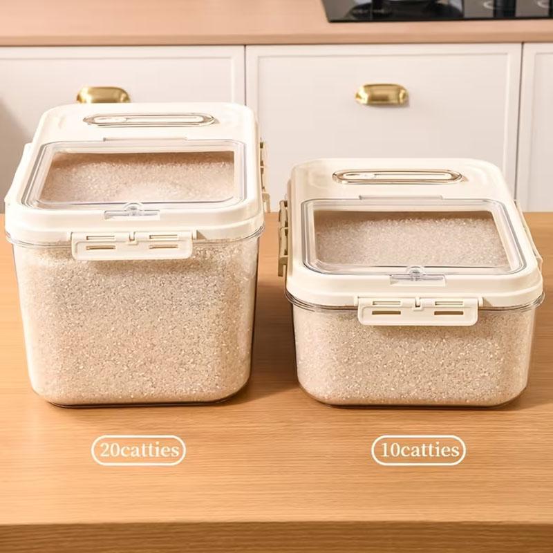 Insect Proof Moisture Proof Rice Box Transparent Storing Dry Grain Sealed Jar 5/10KG Storage Kitchen Container Food Storage Box