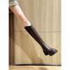 Brown Boots Women's Boots Thick Heel Autumn Winter V-mouth Small Skinny High Heel Platform Boots Tall Knight Boots
