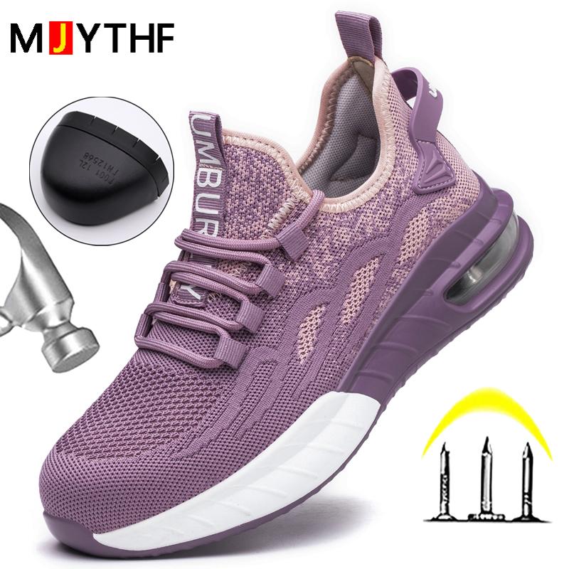 Safety Shoes For Women Men Work Sneakers Protective Shoes Air Cushion Work Boots Indestructible Shoes Women Large Size 35-50