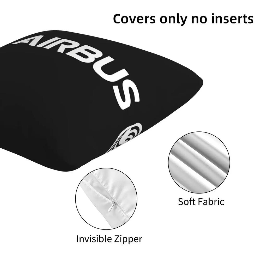 Airbus Logo White 2 Pcs Square Pillowcase Pillow Cover Cushion Decor Comfort Throw Pillow For Home Car