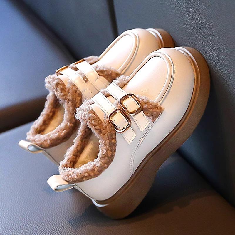 Dětské 2024 Podzimní Značkové Dívčí Protiskluzové Kožené Boty Silné Plyšové Kojenecké Zimní Boty Teplé Trendy S Měkkou Podrážkou Dívčí Tenisky