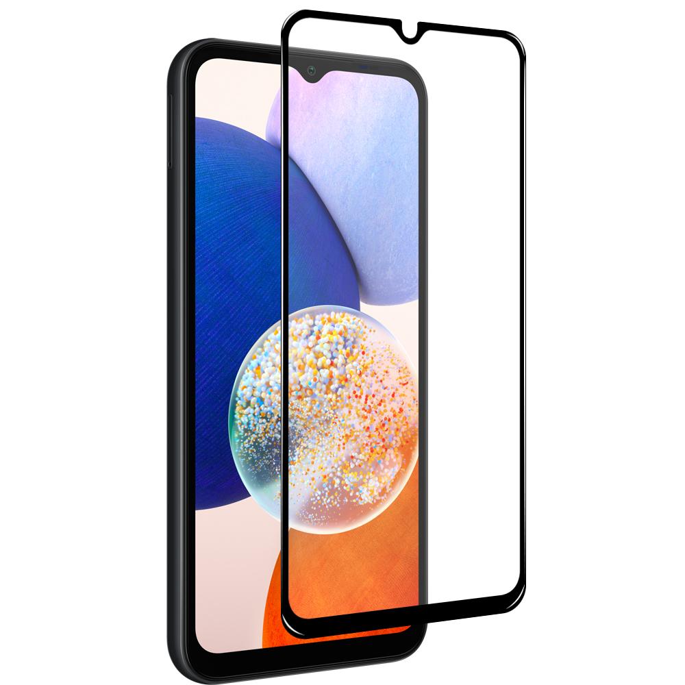 NORTHJO 2Pcs A+ Silk Printing Screen Protector for Samsung Galaxy A14 5G/4G,0.3mm 2.5D High Aluminum-silicon Glass Full Screen Film