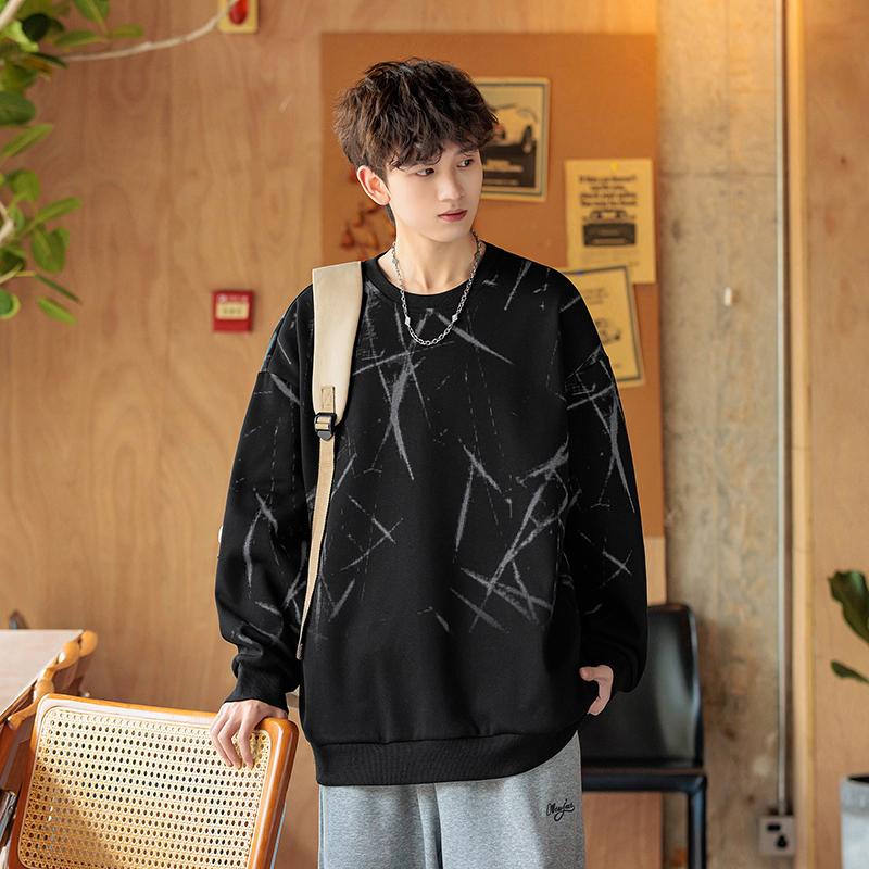 Men's Sweatshirt Casual Versatile Pullover Round Neck Long Sleeve T-shirt Top