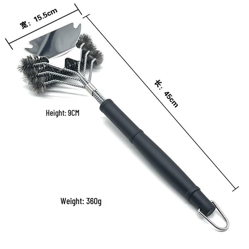 Three-Headed Stainless Steel BBQ Cleaning Brush Tool