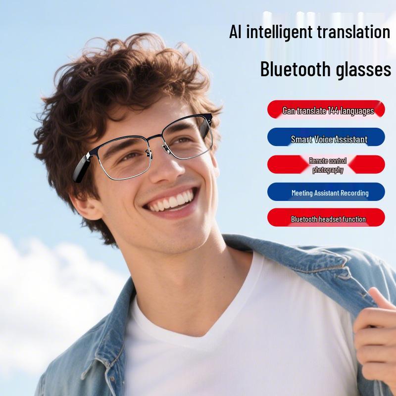 Occhiali da sole Bluetooth con Traduzione Intelligente G79-AI – Black Tech per Sport all'Aperto, Chiamate e Musica