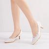 Elegant and Simple Lace Flower Wedding Shoes, White High-heeled Bridal Shoes, Wedding Photos, Shoes, Wedding Shoes