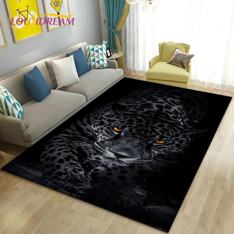 3D Cartoon Dier Luipaard Jachtluipaard Gebiedskleed Tapijt voor Woonkamer Slaapkamer Speelkamer Sofa decoratie huis Antislipkleed Vloermat Zacht