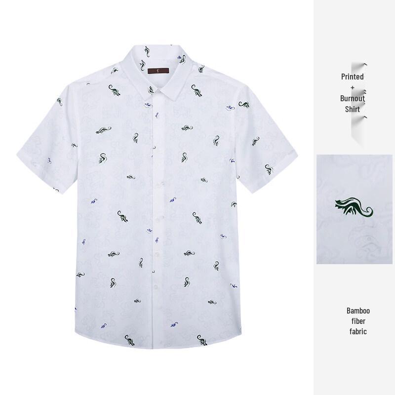 TRIES Men s Print & Burnout Casual Shirt XXL