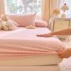 Cotton double-layer yarn printed fitted sheet three-piece set of small floral household bedroom mattress protective cover
