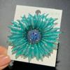 Enamel Brown Sunflower Brooch Pins Melon Seeds Rhinestone Badge for Women Plant Jewelry Accessory