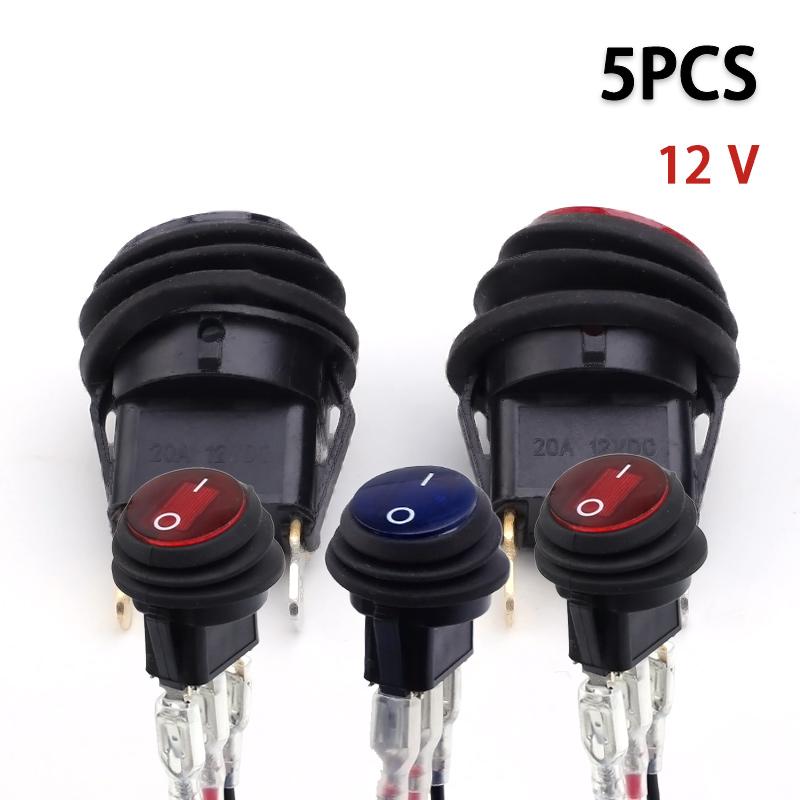 5PCS Kcd1 waterproof ship-type switch under the circle on the line with universal three-pin 12v LED lamp direct sale. Switches4
