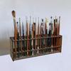 67-Slot Premium Wooden Brush Holder - Durable Artist Desk Organizer, Pencil & Paint Brushes Storage, Elegant Art & Craft Supplie