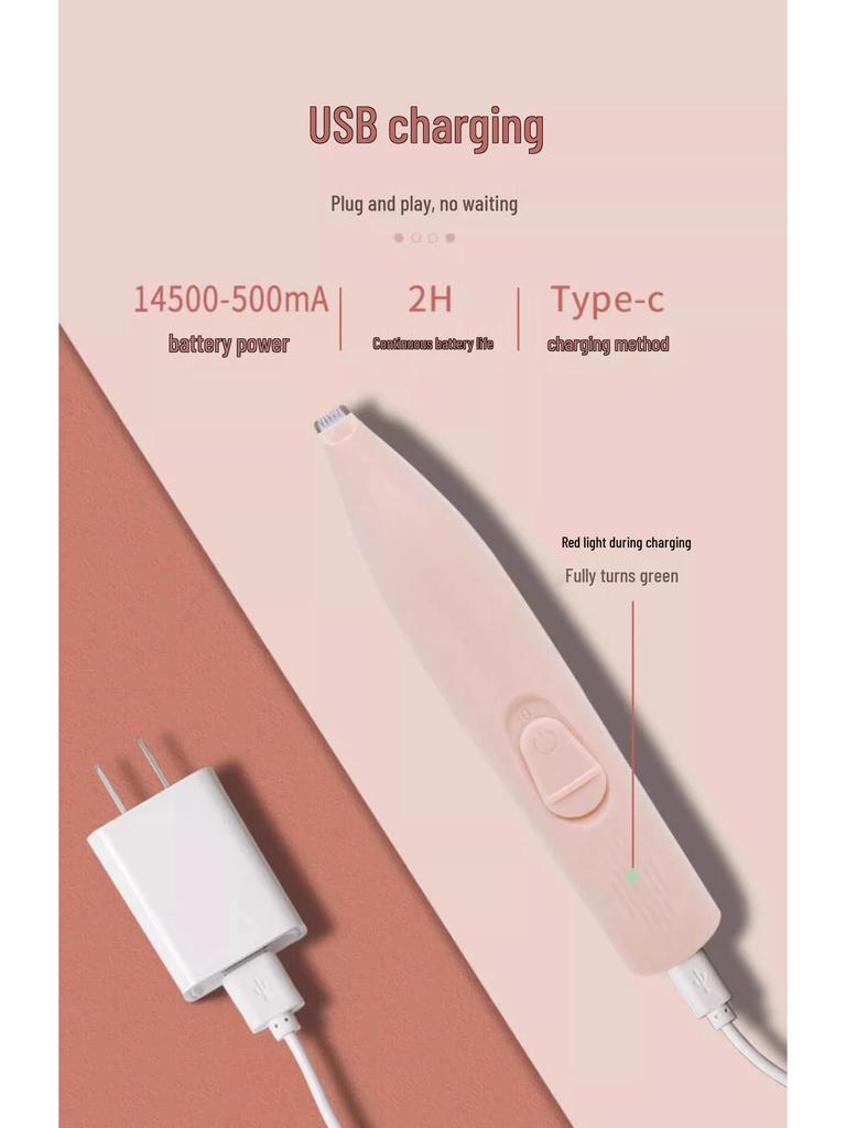 Rechargeable Pet Paw Trimmer with LED Light