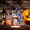 Acrylic Halloween Cute Cat Table Top Diamond Painting Ornament Kits Diamond Painting Desktop Decorations for Home Office Decor