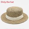 Fashion Woven Straw Hat With Wide Brim And Strap Decoration For Daily Wear
