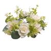 Menorah Garland Candle Rings Silk Flower Wreath Garland for Wedding Lifelike Pillar