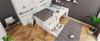 Children's Bed, Solid Wood Single Bed with Desk and Drawers, 90 x 200 cm, White, Storage Bed with Slatted Frame, for Boys & Girls (Without Mattress)