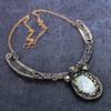 Moonstone Gemstone Handmade Copper Wire Wrap Jewelry Necklace 18" ET-4943
