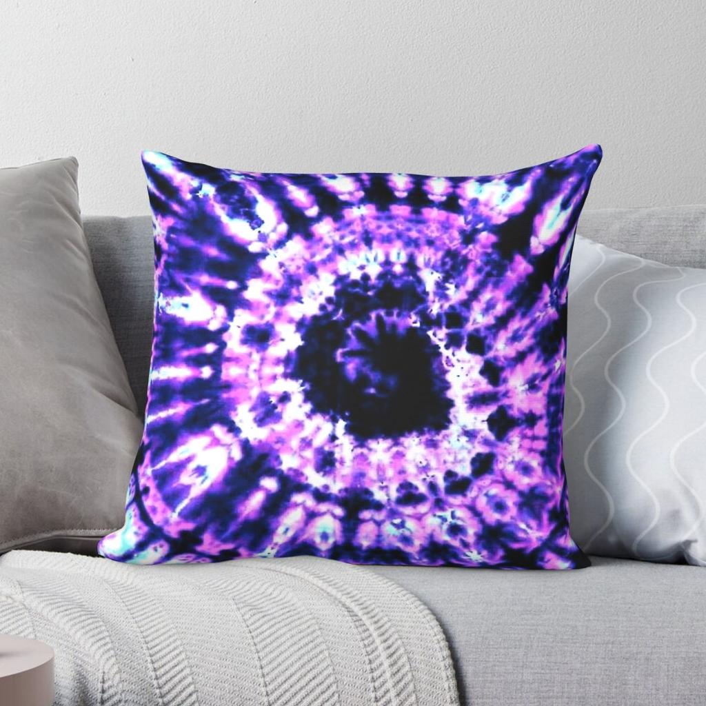 Trippy Spiral Tie Dye Pillowcase Polyester Linen Velvet Printed Zip Decor Car Cushion Case
