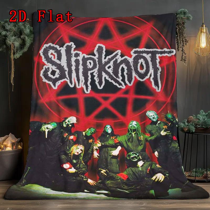 Slipknot 2D Flat Pattern Flannel Blanket High quality All Seasons Warmth and Comfort Perfect for Christmas Gifts.