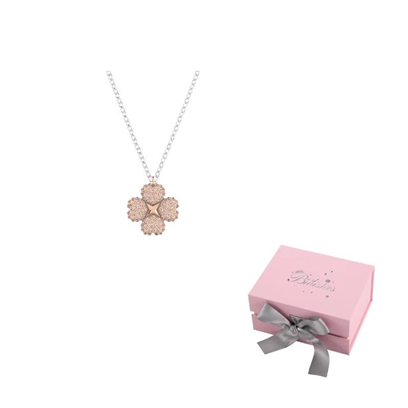 Swarovski Latisha Necklaces Womens F (One Size Fits All)-Pink bow gift box розовый