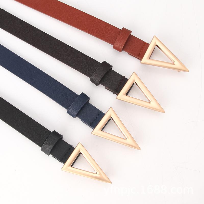 Trendy Women's Belt Alloy Triangle Snap Button Fashionable Versatile Dress Belt Dongdaemun Trendy Decorative Trousers