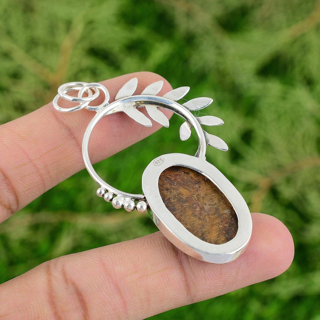 Daughters Day Deal Golden Pietersite Gemstone Pendant Jewelry Sterling Silver