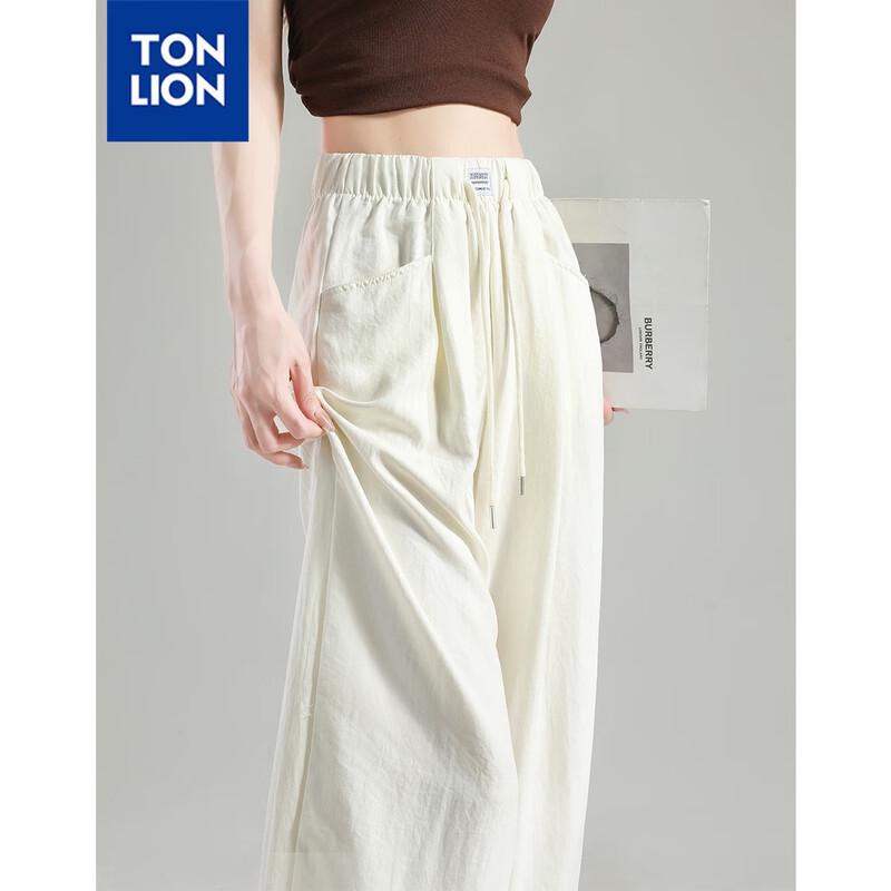 

TonLion Women s 2025 Summer Relaxed Fit Straight Leg Drapey Trousers S