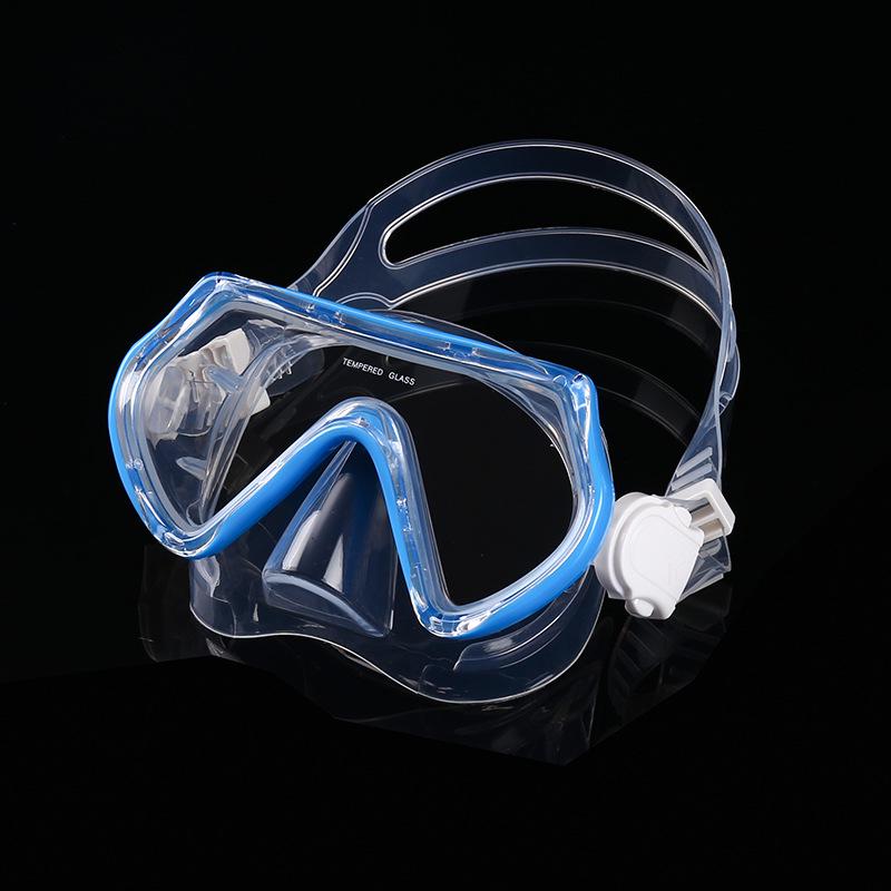 Maschera da Immersione in Silicone per Bambini e Adulti con Snorkel - Lente in Vetro Temperato HD, Montatura Grande